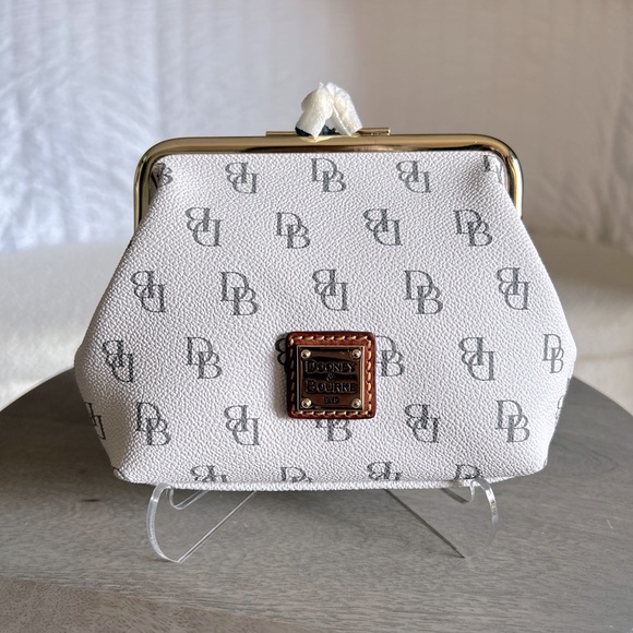 Dooney and Bourke Gretta Large Framed Purse (kisslock) in WHITE - Picture 1 of 4